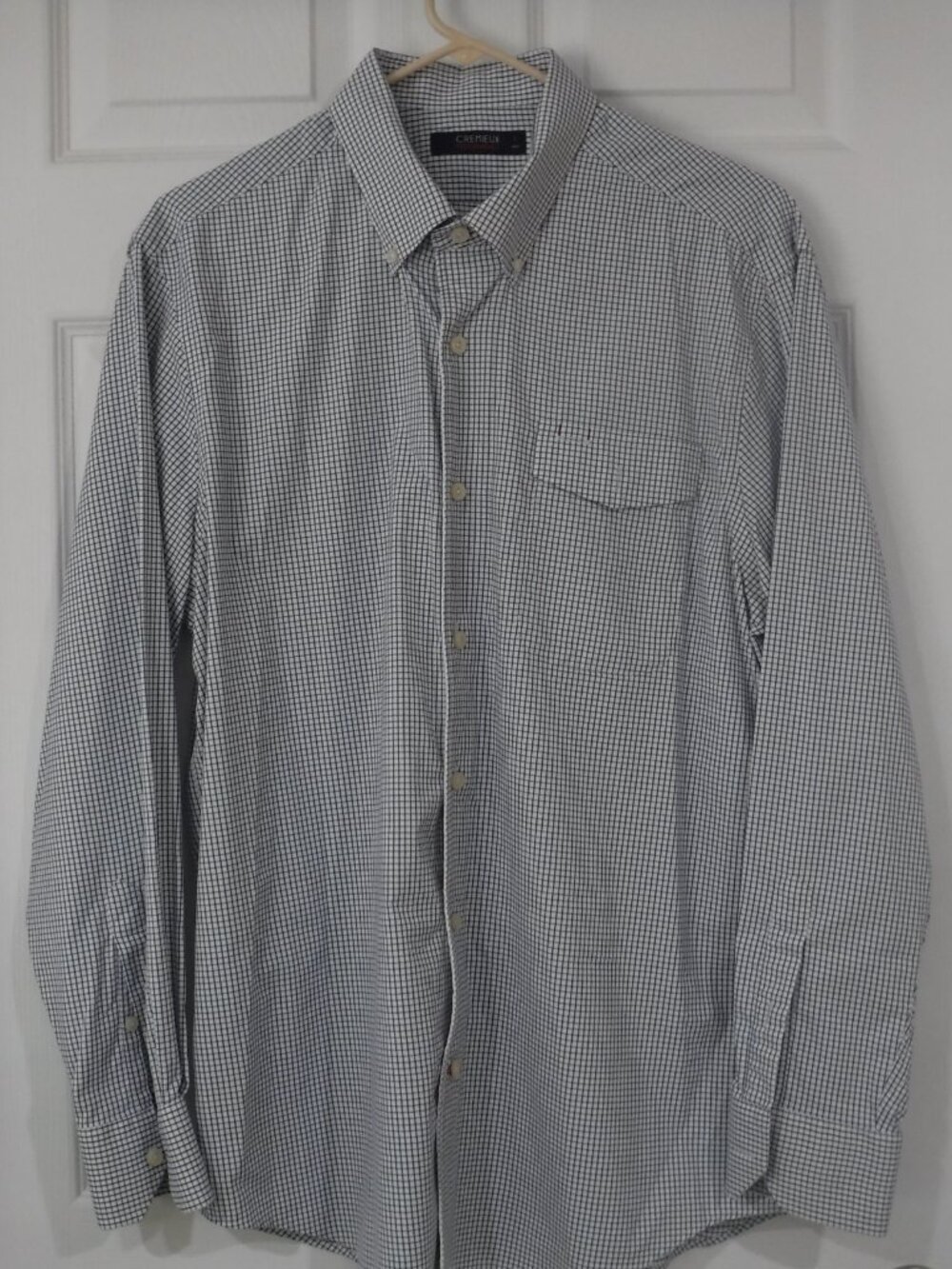 Cremieux Performance Men's Blue Check Long Sleeve Button Up Shirt Size Large